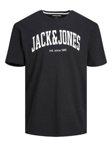 JACK & JONES Тениска 'Josh' черно / бяло