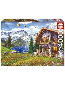 Пъзел Educa Хижа в Алпите, 4000 части