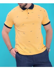 AVIV Мъжка тениска на малки кости от риба в жълто