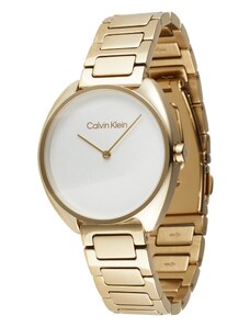Calvin Klein Аналогов часовник 'TIMELESS' злато / бяло