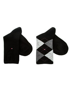 Комплект 2 чифта дълги чорапи дамски Tommy Hilfiger 443016001 200 Black 39/42