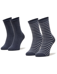 Комплект 2 чифта дълги чорапи мъжки Tommy Hilfiger 100001494 Jeans 004