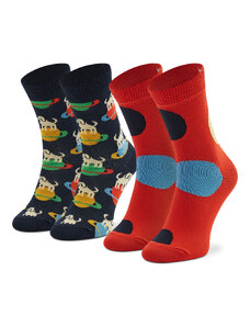 Комплект 2 чифта дълги чорапи детски Happy Socks KLAI02-6500 Червен