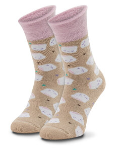 Дълги чорапи unisex Zooksy Warm Winter Marshmallows Бежов