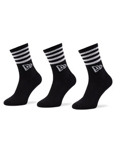 Комплект 3 чифта дълги чорапи мъжки New Era Stripe Crew 13113627 Black