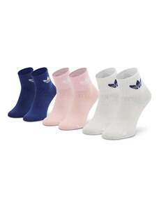 Комплект 3 чифта дълги чорапи детски adidas Ankle HC9596 White/True Pink/Legacy Indigo