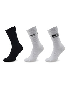 Комплект 3 чифта дълги чорапи мъжки Unfair Athletics Athletic UNFR20-188 Black