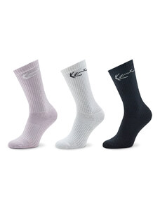 Комплект 3 чифта дълги чорапи мъжки Karl Kani Signature 3-Pack Sock 3104005 Lavender/Alack/White