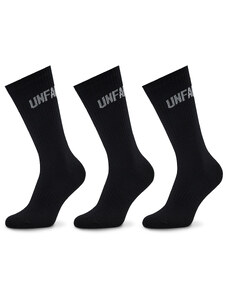 Комплект 3 чифта дълги чорапи мъжки Unfair Athletics Curved UNFR22-164 Black