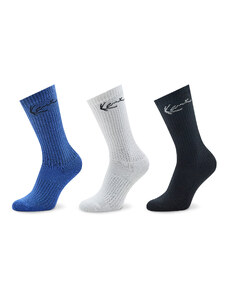 Комплект 3 чифта дълги чорапи мъжки Karl Kani Signature 3-Pack Sock 3003956 Blue/White/Black