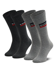Комплект 2 чифта дълги чорапи мъжки Levi's 37157-0554 Middle Grey Melange/Anthracite