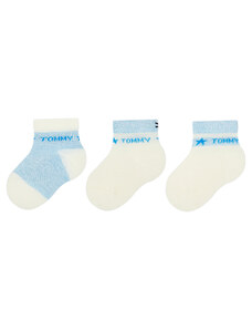 Комплект 3 чифта дълги чорапи детски Tommy Hilfiger 701222675 Sky Blue 014