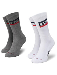 Комплект 2 чифта дълги чорапи мъжки Levi's 37157-0151 White/Grey