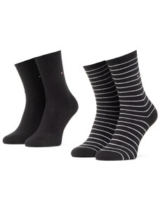 Комплект 2 чифта дълги чорапи мъжки Tommy Hilfiger 100001494 Black 001