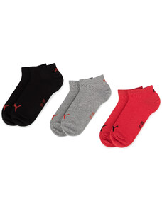 Комплект 3 чифта къси чорапи унисекс Puma 261080001 Black/Red 232