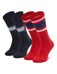 Комплект 2 чифта дълги чорапи мъжки Tommy Hilfiger 394020001 Midnight Blue 563