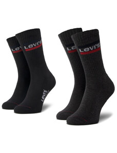 Комплект 2 чифта дълги чорапи мъжки Levi's 37157-0153 Mid Grey/Black