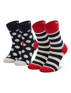 Комплект 2 чифта дълги чорапи детски Happy Socks KSTR02-4000 Тъмносин