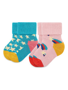 Комплект 2 чифта дълги чорапи детски Happy Socks KSST45-6300 Цветен