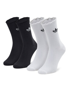 Комплект 2 чифта дълги чорапи мъжки adidas Ruffle Crw 2Pp HC9532 Black/White