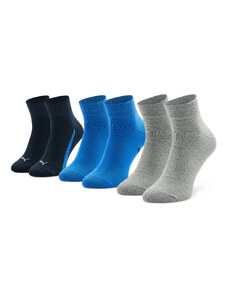 Комплект 3 чифта дълги чорапи мъжки Puma Lifestyle Quarter 907952 03 Navy/Grey/Strong Blue
