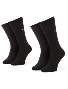 Комплект 2 чифта дълги чорапи мъжки Tommy Hilfiger 371111 Black 200