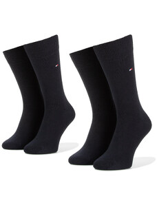 Комплект 2 чифта дълги чорапи мъжки Tommy Hilfiger 371111 Dark Navy 322