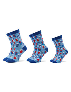 Комплект 3 чифта дълги чорапи мъжки Rainbow Socks Xmas Balls Син