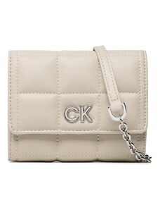 Дамска чанта Calvin Klein Re-Lock Quilt Trifold Md W/Strap K60K610476 PEA