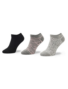 Комплект 3 чифта къси чорапи дамски DKNY Elva S4_0094T_DKY Grey/Pink Animal