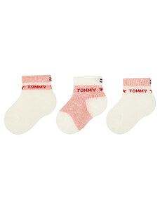 Комплект 3 чифта дълги чорапи детски Tommy Hilfiger 701222675 Red 002