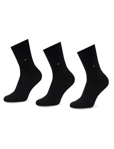 Комплект 3 чифта дълги чорапи дамски Tommy Hilfiger 701220262 Black 002