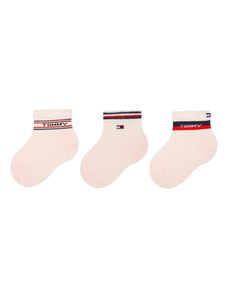 Комплект 3 чифта дълги чорапи детски Tommy Hilfiger 701222674 Pink/Tommy Original 0003