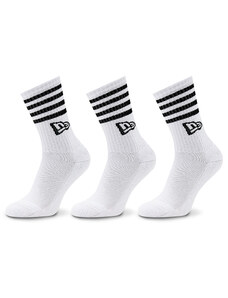 Комплект 3 чифта дълги чорапи мъжки New Era Stripe Crew 13113626 White