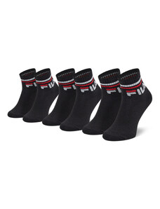 Комплект 3 чифта дълги чорапи детски Fila Calza Quarter F8338 Black 200