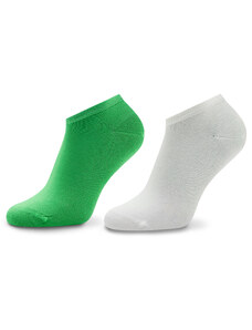 Комплект 2 чифта къси чорапи дамски Tommy Hilfiger 343024001 Green/Marshmallow 038