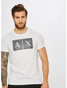 Памучна тениска Armani Exchange в бяло с принт 8NZTCK Z8H4Z NOS