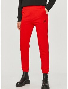 Панталон Hugo дамски в червено с изчистен дизайн 50455983
