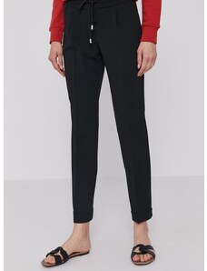 Панталон Boss дамски в черно със стандартна кройка, с висока талия 50427841