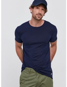 Тениска Polo Ralph Lauren (3 броя) мъжка в тъмносиньо с изчистен дизайн 714830304005