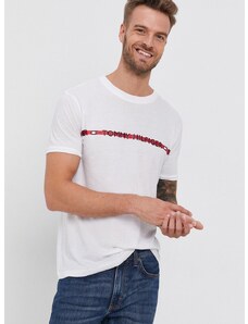 Тениска Tommy Hilfiger мъжка в бяло с принт UM0UM01915