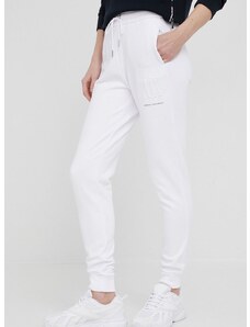 Панталон Armani Exchange дамски в бяло с изчистен дизайн 8NYPFX YJ68Z NOS