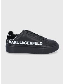 Кожени обувки Karl Lagerfeld в черно с платформа