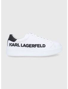 Кожени обувки Karl Lagerfeld в бяло
