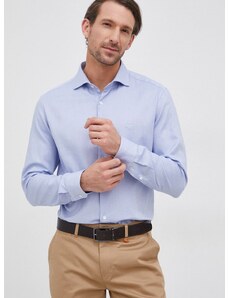 Памучна риза Emporio Armani мъжка със стандартна кройка с италианска яка