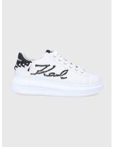 Кожени обувки Karl Lagerfeld Kapri в бяло