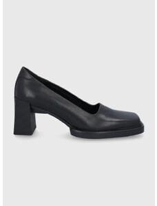Кожени обувки с дебел ток Vagabond Shoemakers Edwina в черно с висок ток
