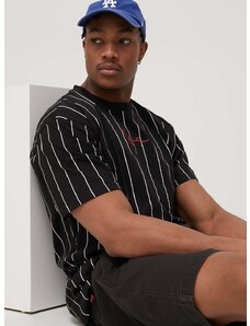 Памучна тениска Karl Kani в черно с апликация
