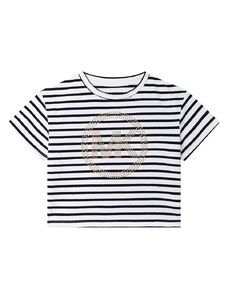 Детска памучна тениска Michael Kors в тъмносиньо
