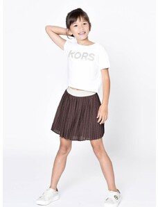 Детска пола Michael Kors в кафяво къс модел разкроен модел
